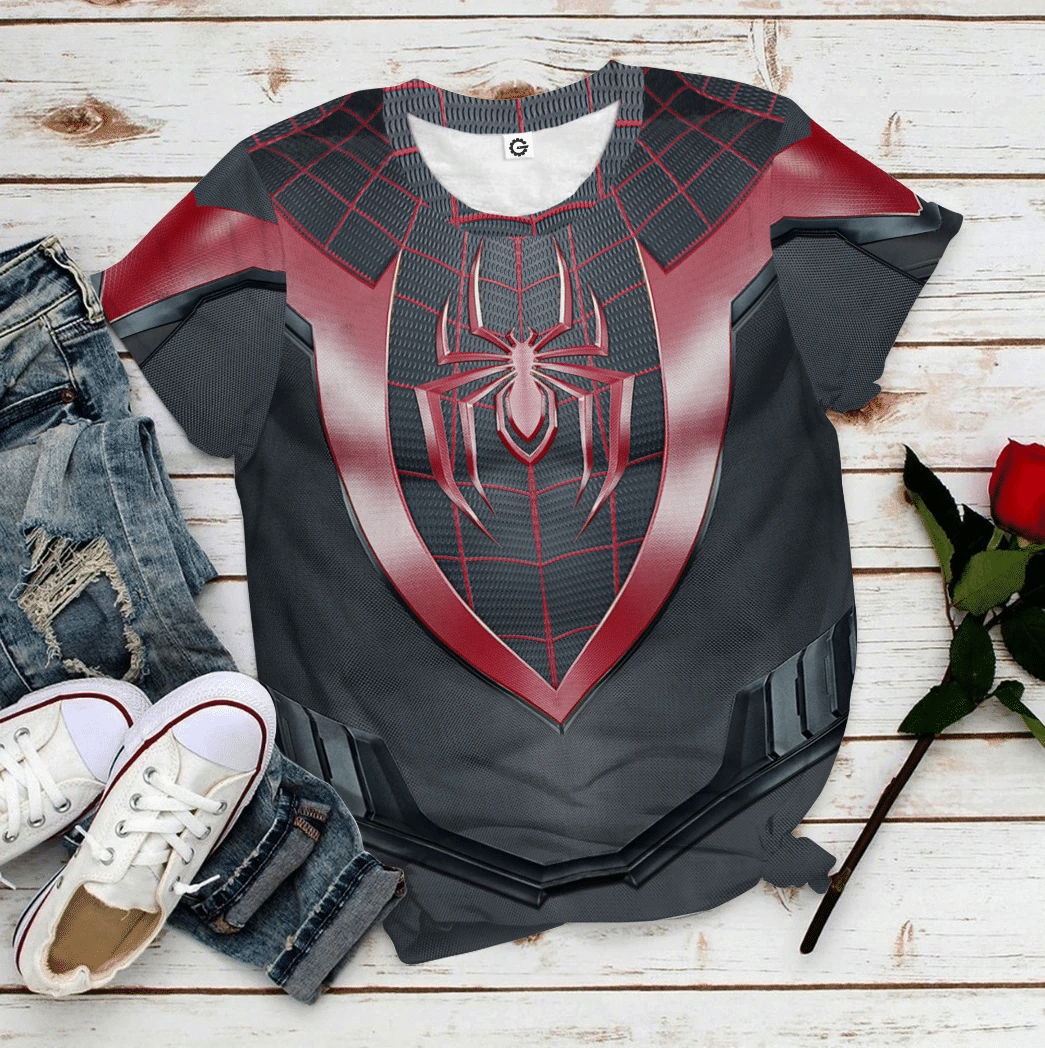 Spiderman Miles Morales Cosplay Costume Tshirt Hoodie QT208414Tf