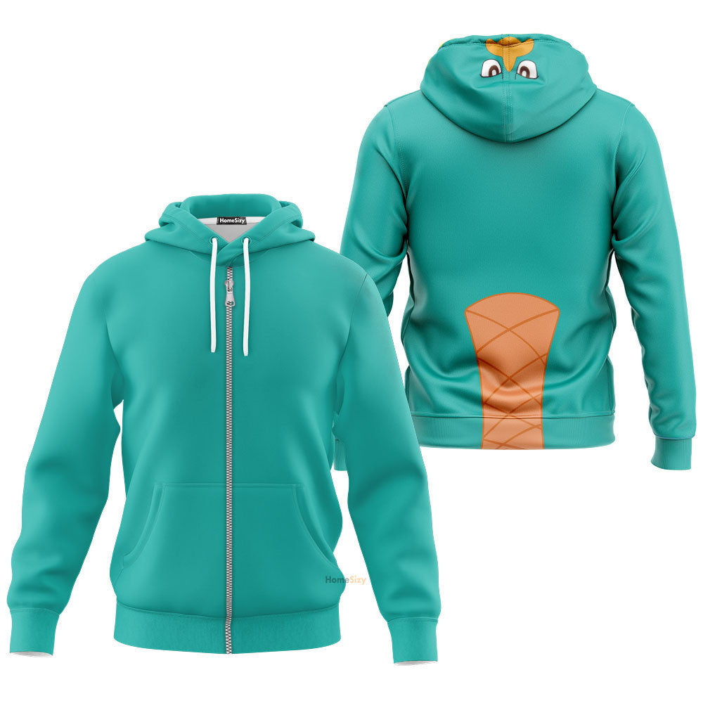 Perry The Platypus Phineas and Ferb - Cosplay Costume Hoodie QT309044