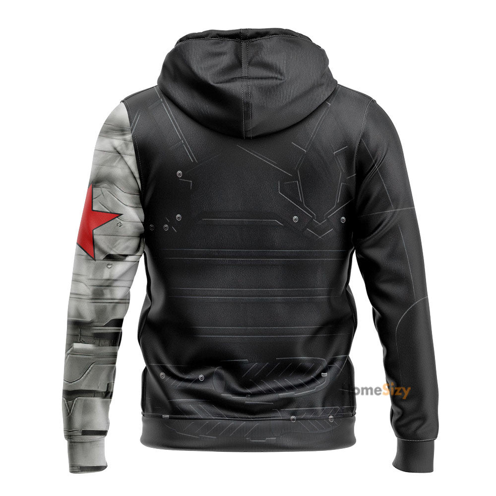 Marvel Bucky Barnes Winter Soldier Custom Cosplay Costume Tshirt Hoodie QT207271Hc