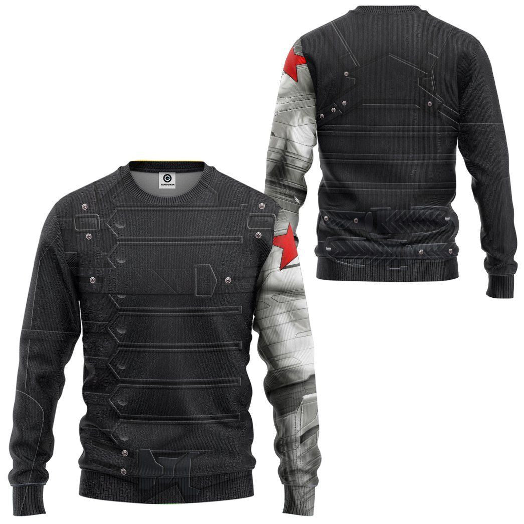 Marvel Bucky Barnes Winter Soldier Custom Cosplay Costume Tshirt Hoodie QT207271Hc