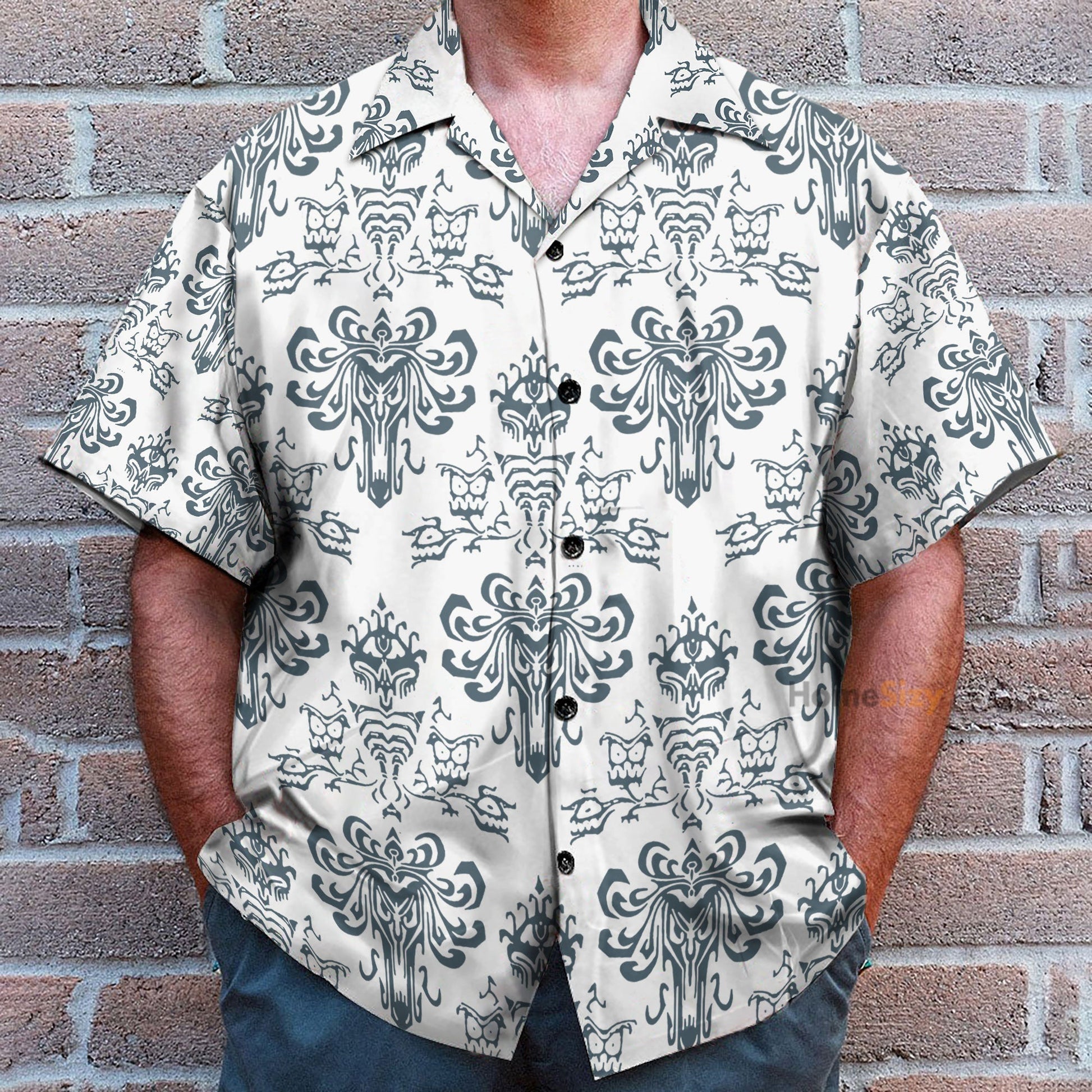 White Haunted Mansion Movie - Hawaiian Shirt & Beach Shorts