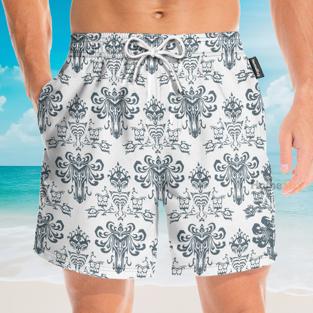 White Haunted Mansion Movie - Hawaiian Shirt & Beach Shorts