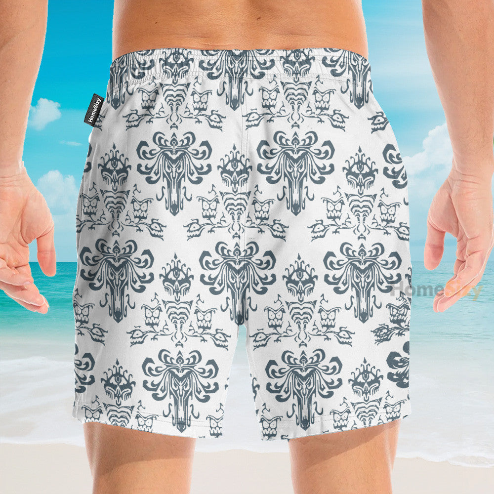 White Haunted Mansion Movie - Hawaiian Shirt & Beach Shorts