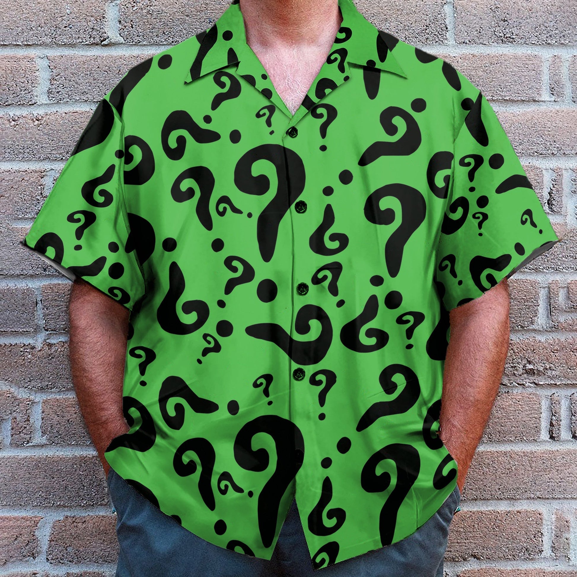 Batman The Riddler Movie Cosplay Costume - Hawaiian Shirt & Beach Shorts