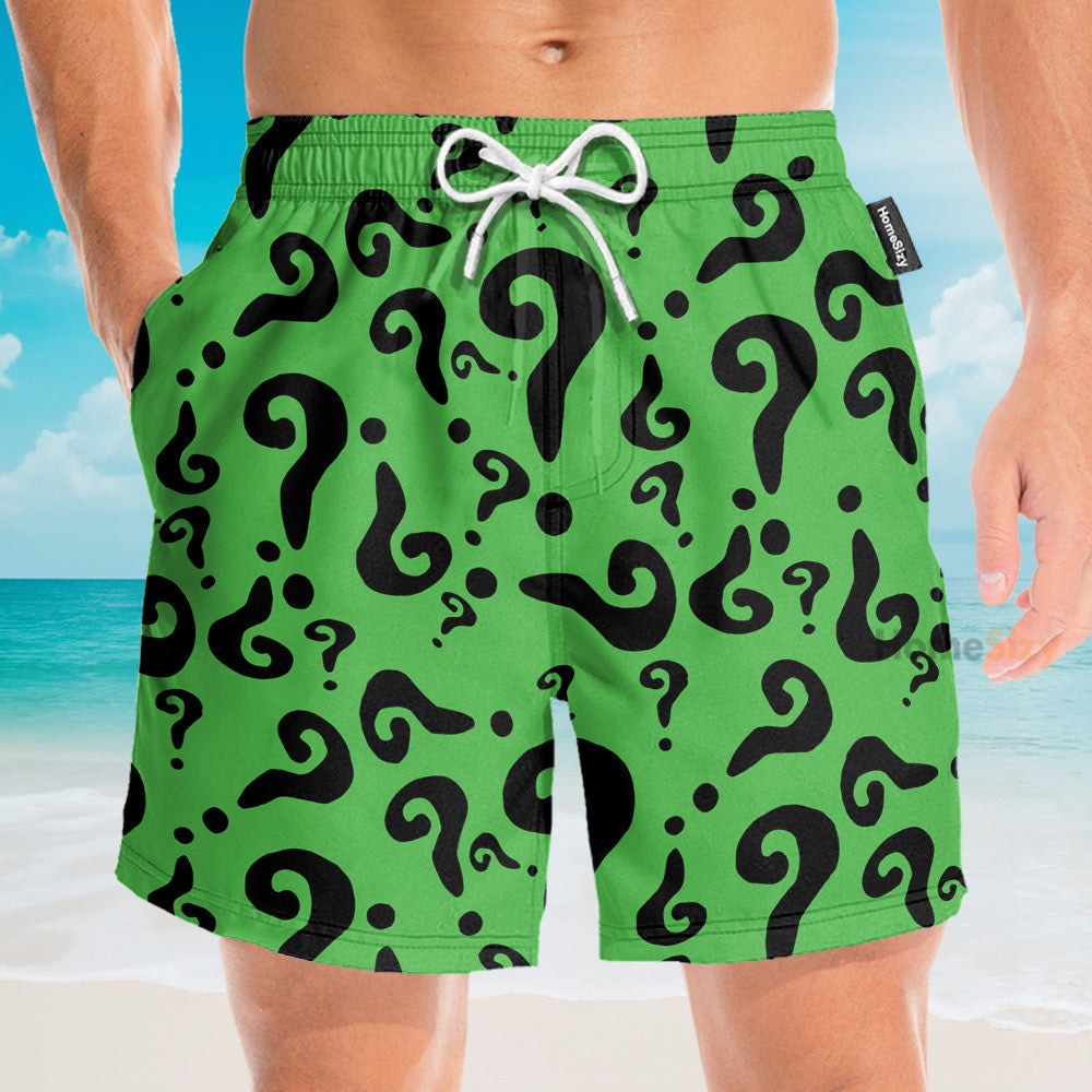 Batman The Riddler Movie Cosplay Costume - Hawaiian Shirt & Beach Shorts
