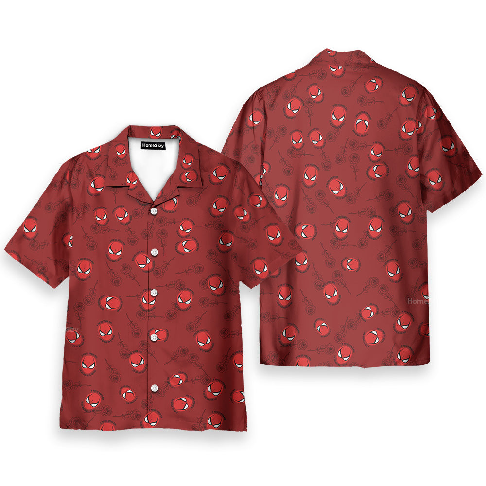 Funny Red Superhero Mask Seamless - Hawaiian Shirt
