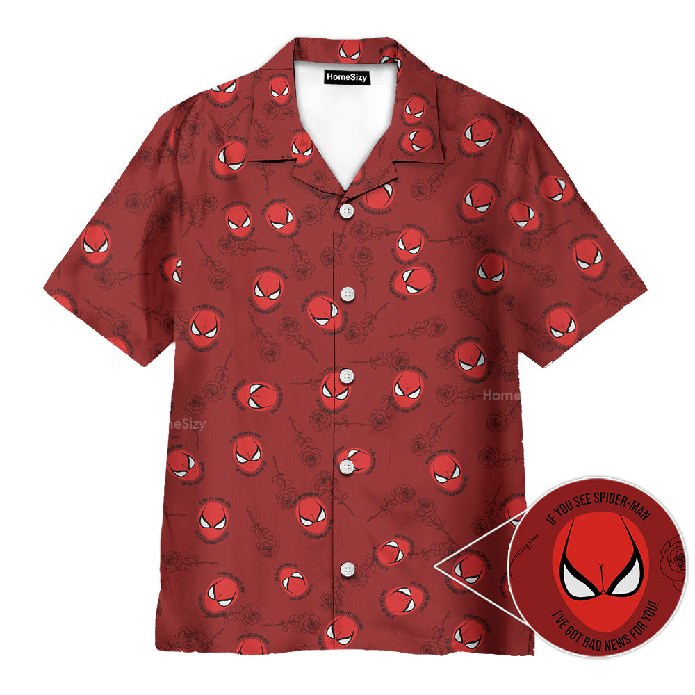 Funny Red Superhero Mask Seamless - Hawaiian Shirt