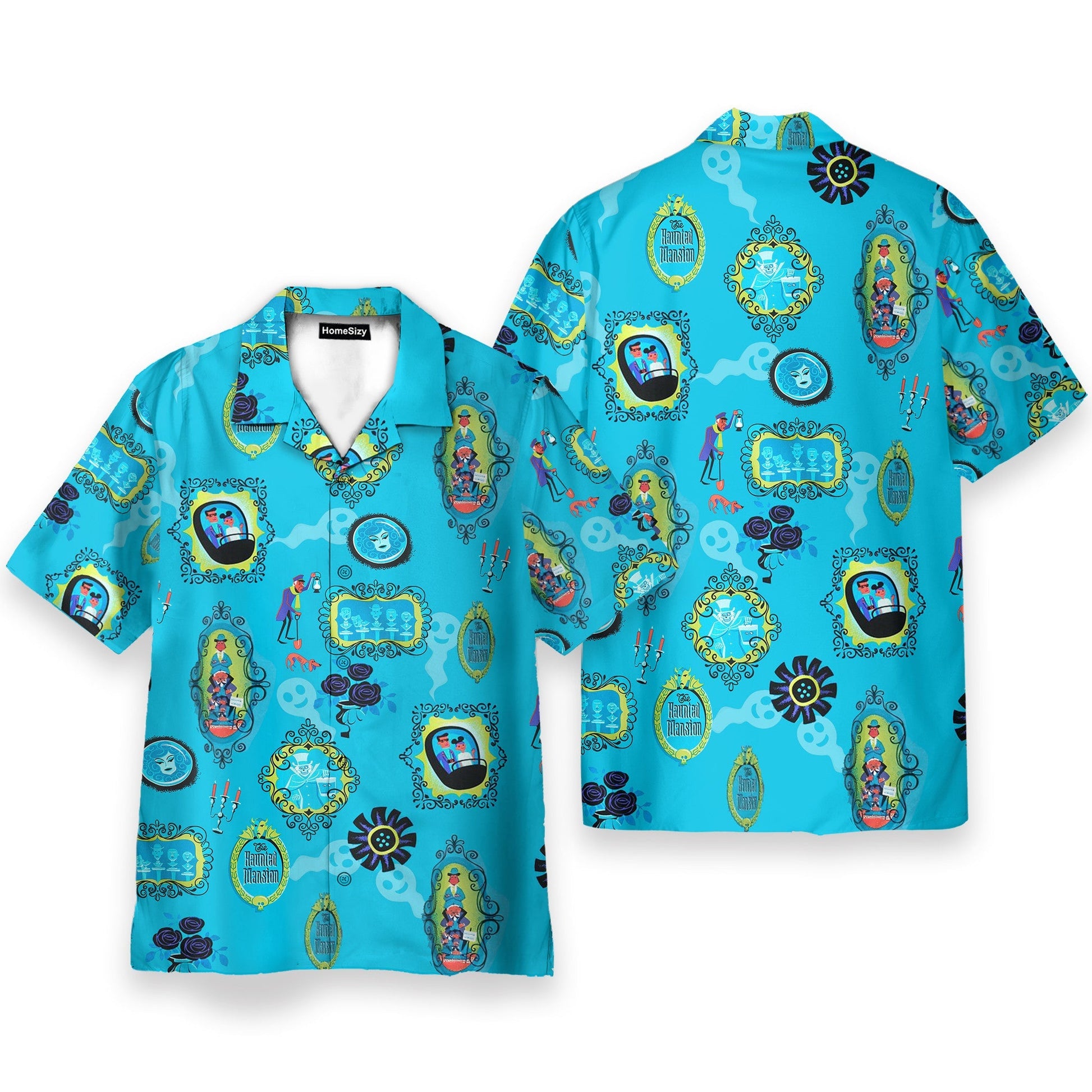 The Haunted Mansion Blue - Hawaiian Shirt & Beach Shorts