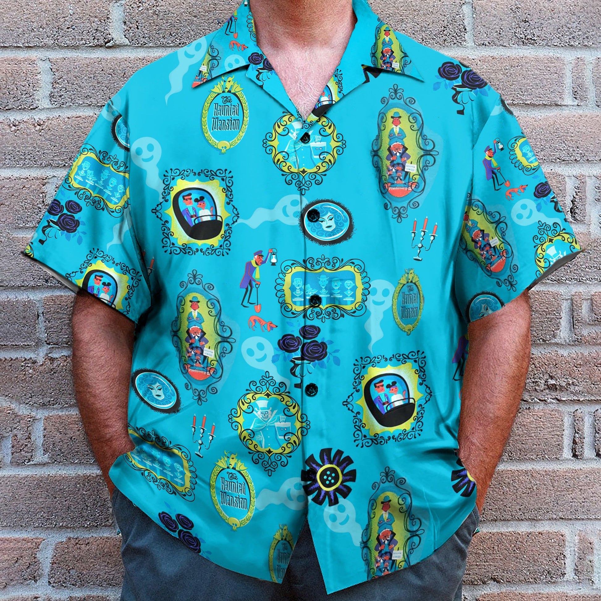 The Haunted Mansion Blue - Hawaiian Shirt & Beach Shorts