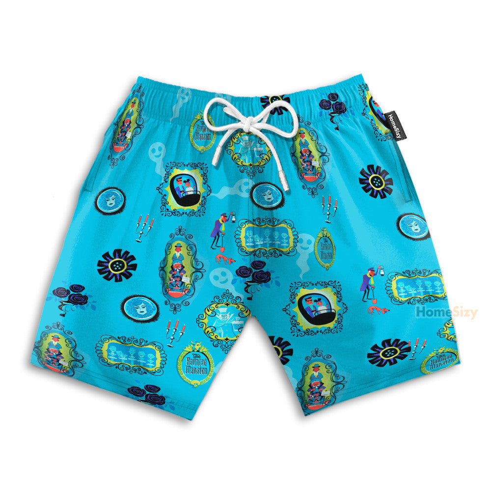 The Haunted Mansion Blue - Hawaiian Shirt & Beach Shorts