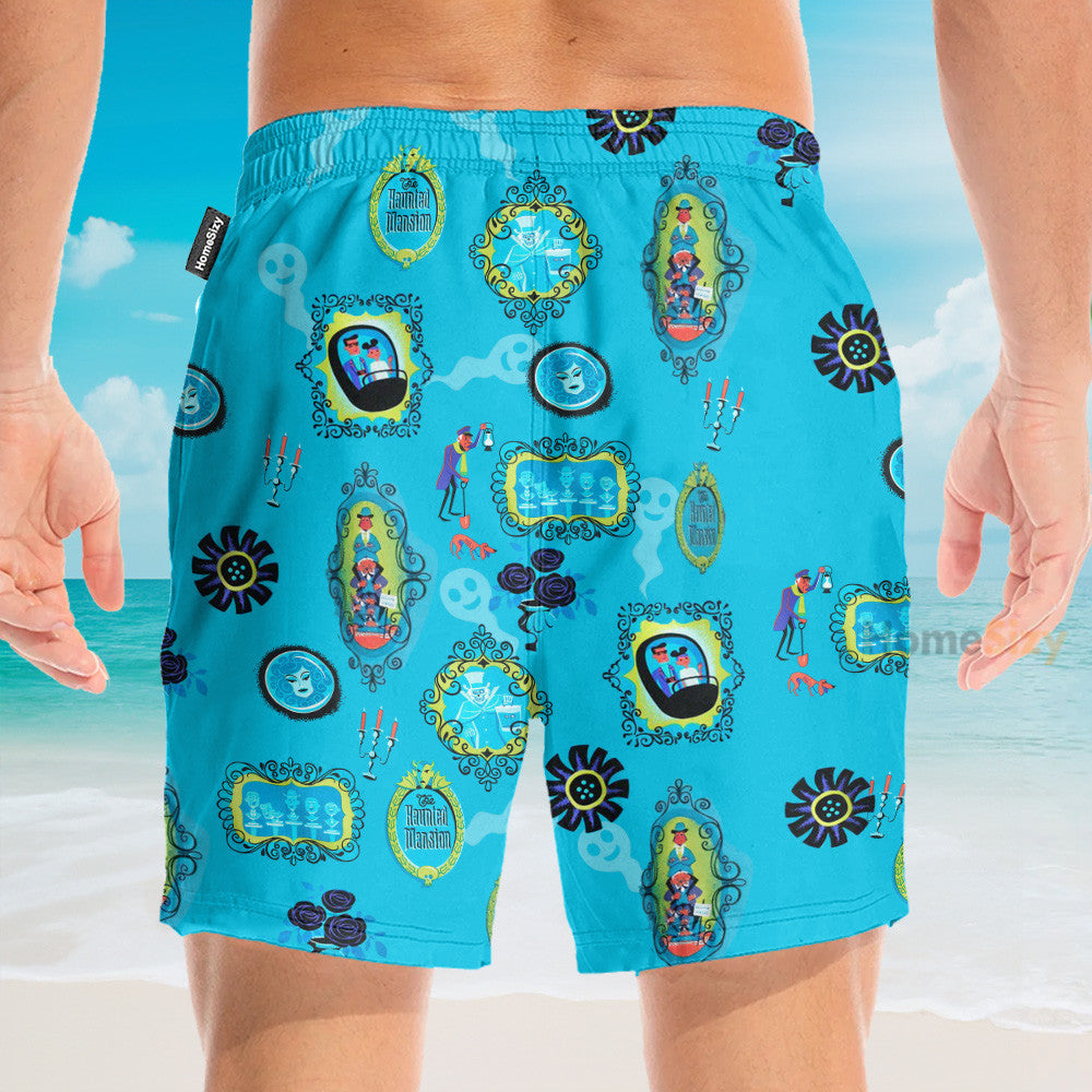 The Haunted Mansion Blue - Hawaiian Shirt & Beach Shorts