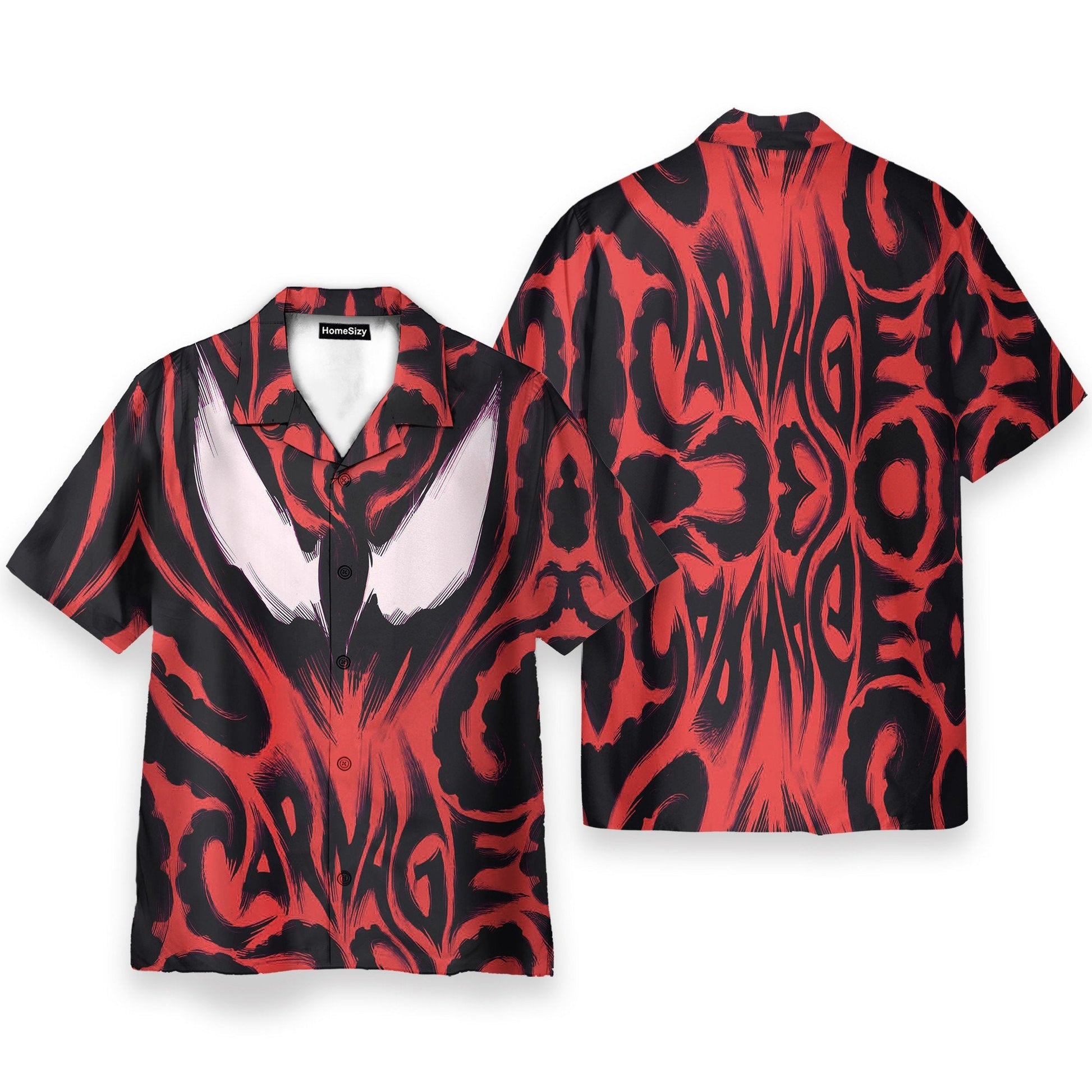 Marvel Movie Spider Man Venom Cosplay Costume - Hawaiian Shirt & Beach Shorts