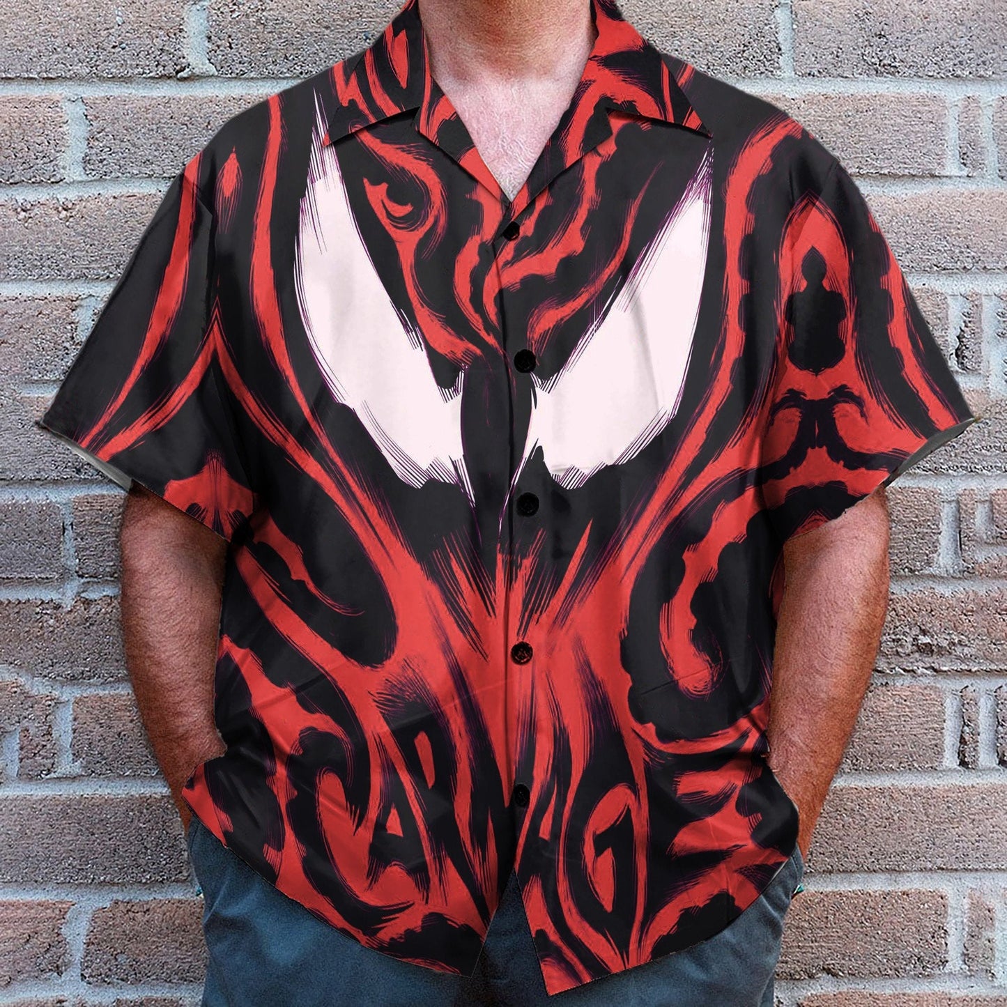 Marvel Movie Spider Man Venom Cosplay Costume - Hawaiian Shirt & Beach Shorts
