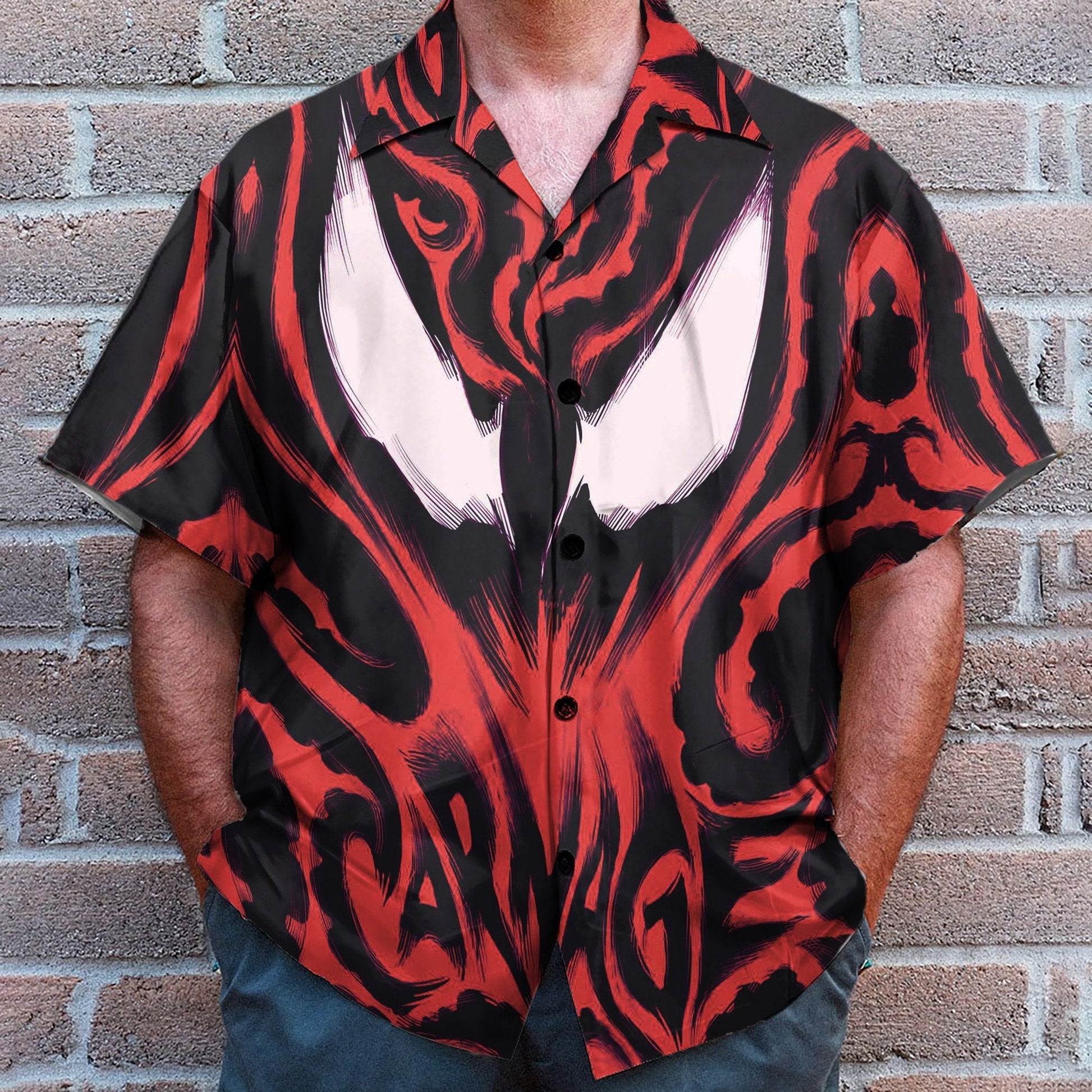 Marvel Movie Spider Man Venom Cosplay Costume - Hawaiian Shirt & Beach Shorts