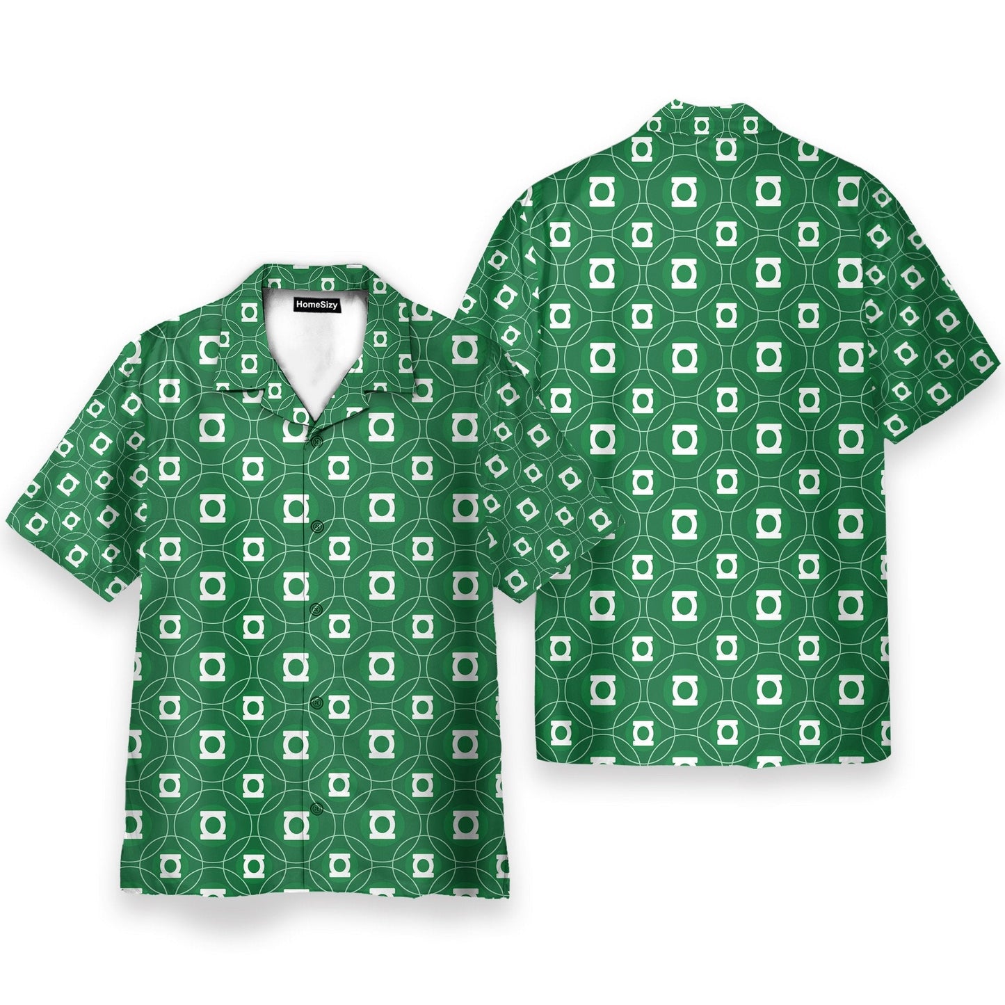 Green Lantern Men's Button's Up Shirts - Hawaiian Shirt & Beach Shorts