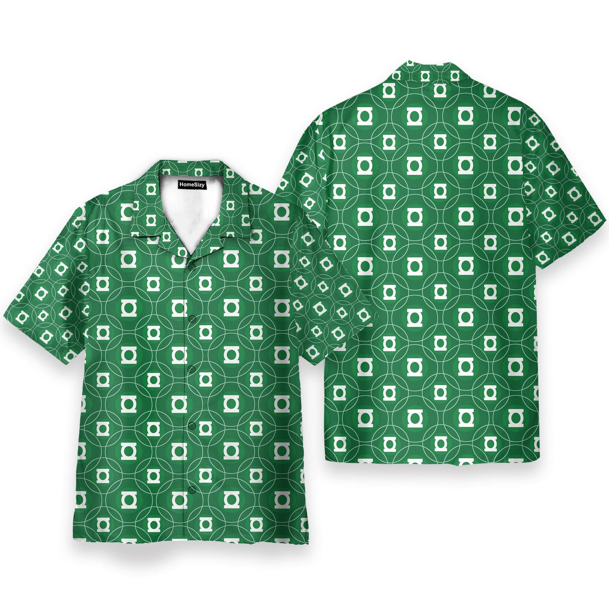 Green Lantern Men's Button's Up Shirts - Hawaiian Shirt & Beach Shorts