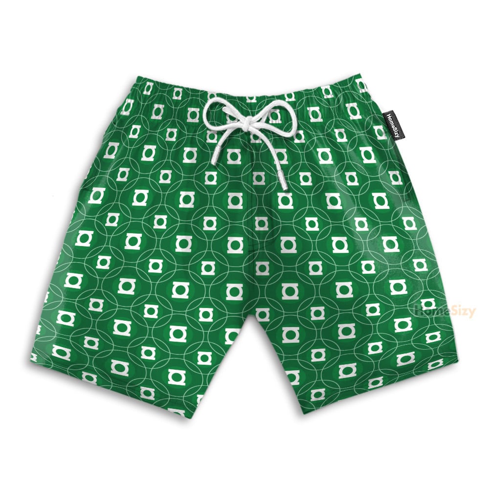 Green Lantern Men's Button's Up Shirts - Hawaiian Shirt & Beach Shorts