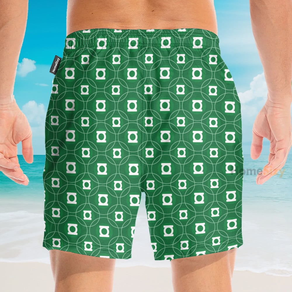 Green Lantern Men's Button's Up Shirts - Hawaiian Shirt & Beach Shorts