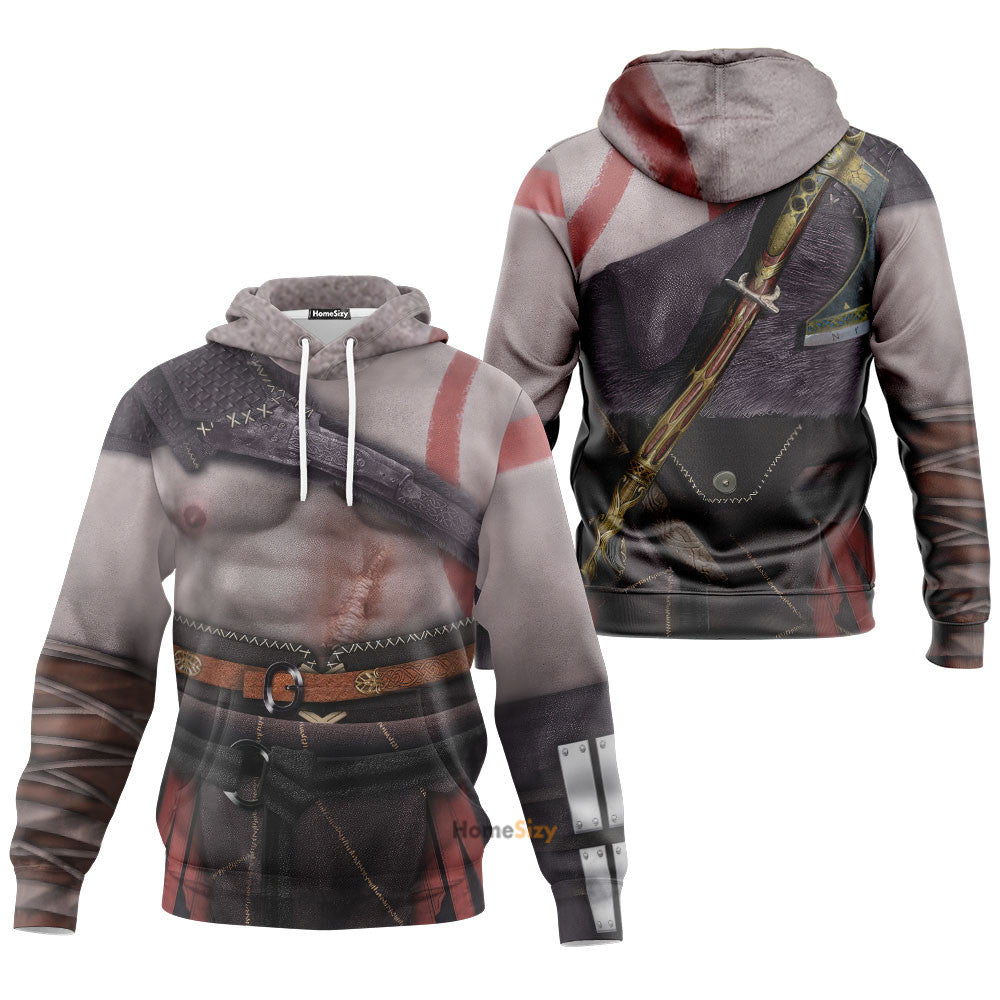 Game God Jesus Of War Kratos Custom Cosplay Costume Hoodie QT209133Hg