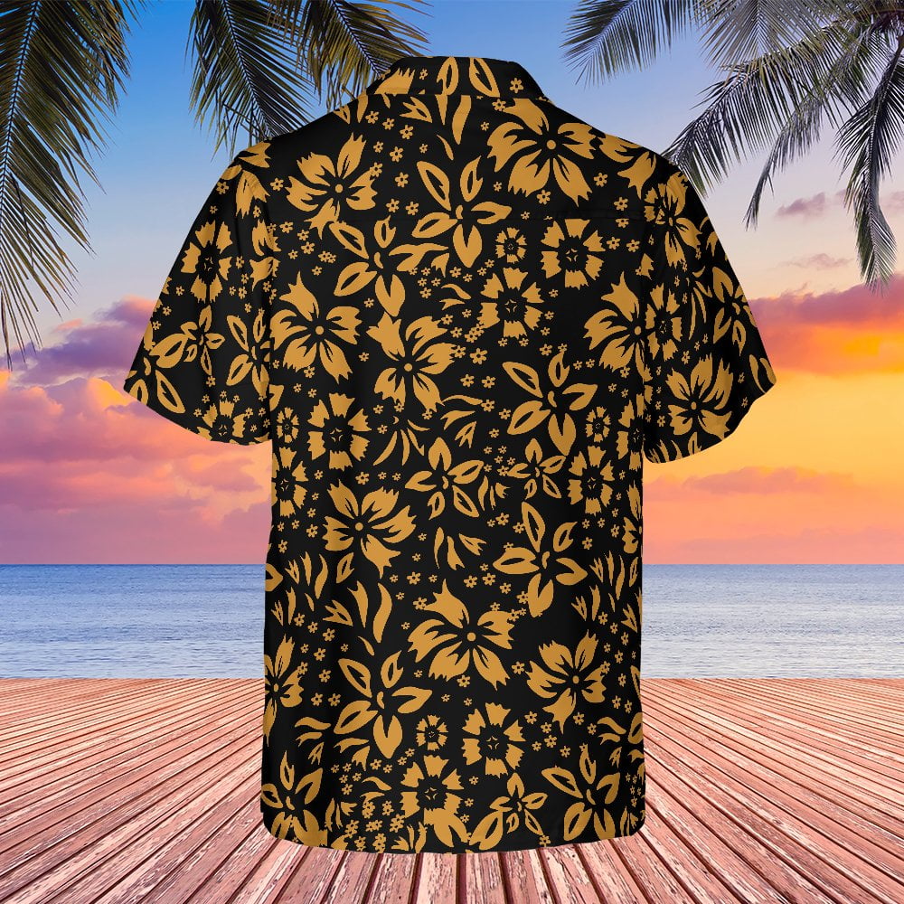 Fear And Loathing In Las Vegas Raoul Duke Gold Hibicus Hawaiian Shirt - Tazila