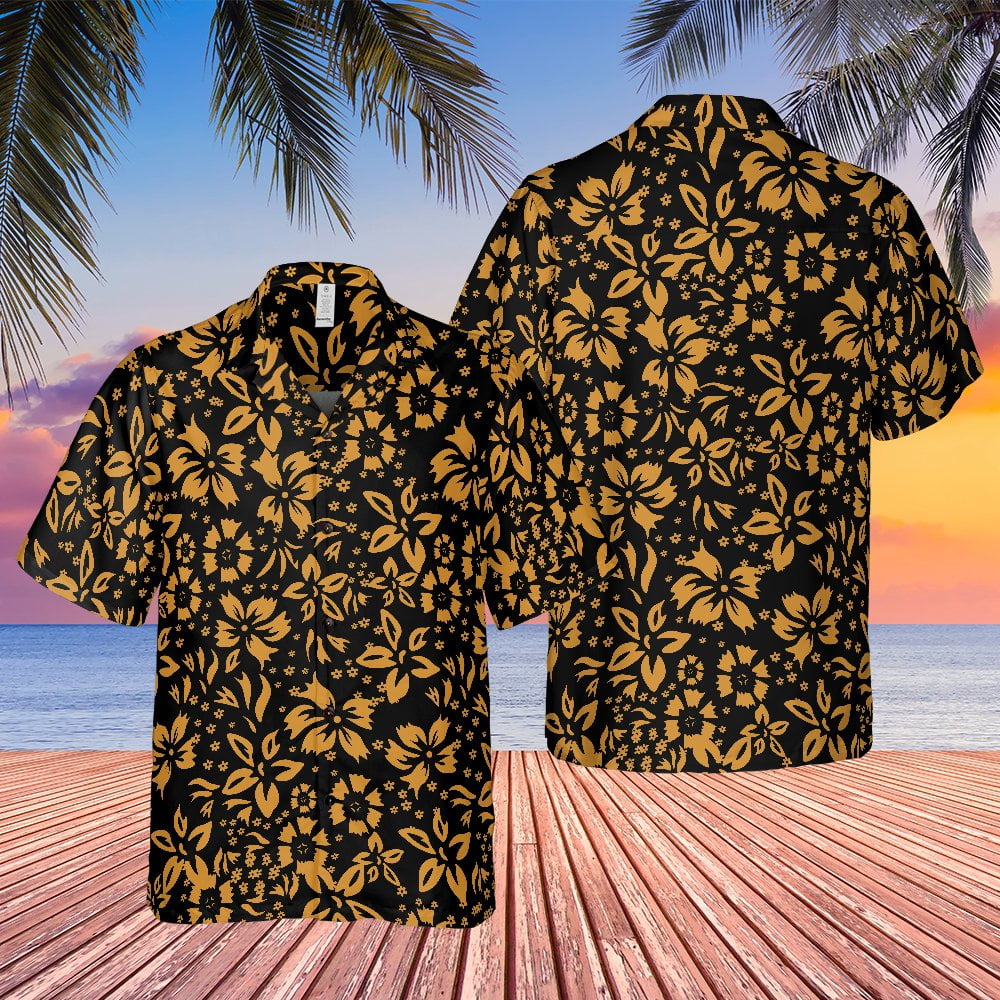 Fear And Loathing In Las Vegas Raoul Duke Gold Hibicus Hawaiian Shirt - Tazila