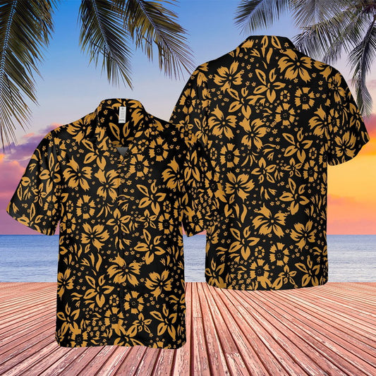 Fear And Loathing In Las Vegas Raoul Duke Gold Hibicus Hawaiian Shirt - Tazila