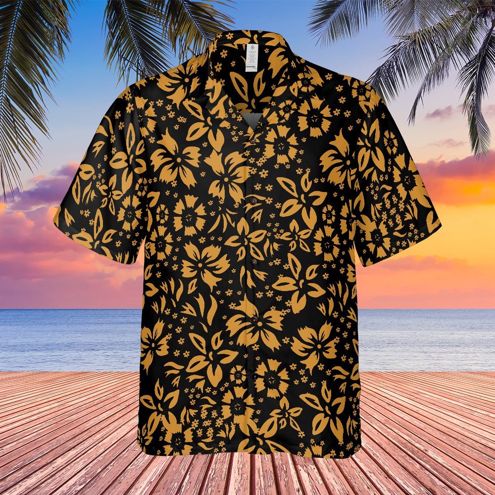 Fear And Loathing In Las Vegas Raoul Duke Gold Hibicus Hawaiian Shirt - Tazila