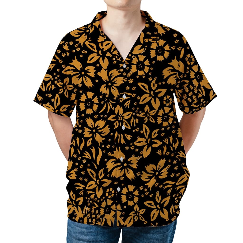 Fear And Loathing In Las Vegas Raoul Duke Gold Hibicus Hawaiian Shirt - Tazila