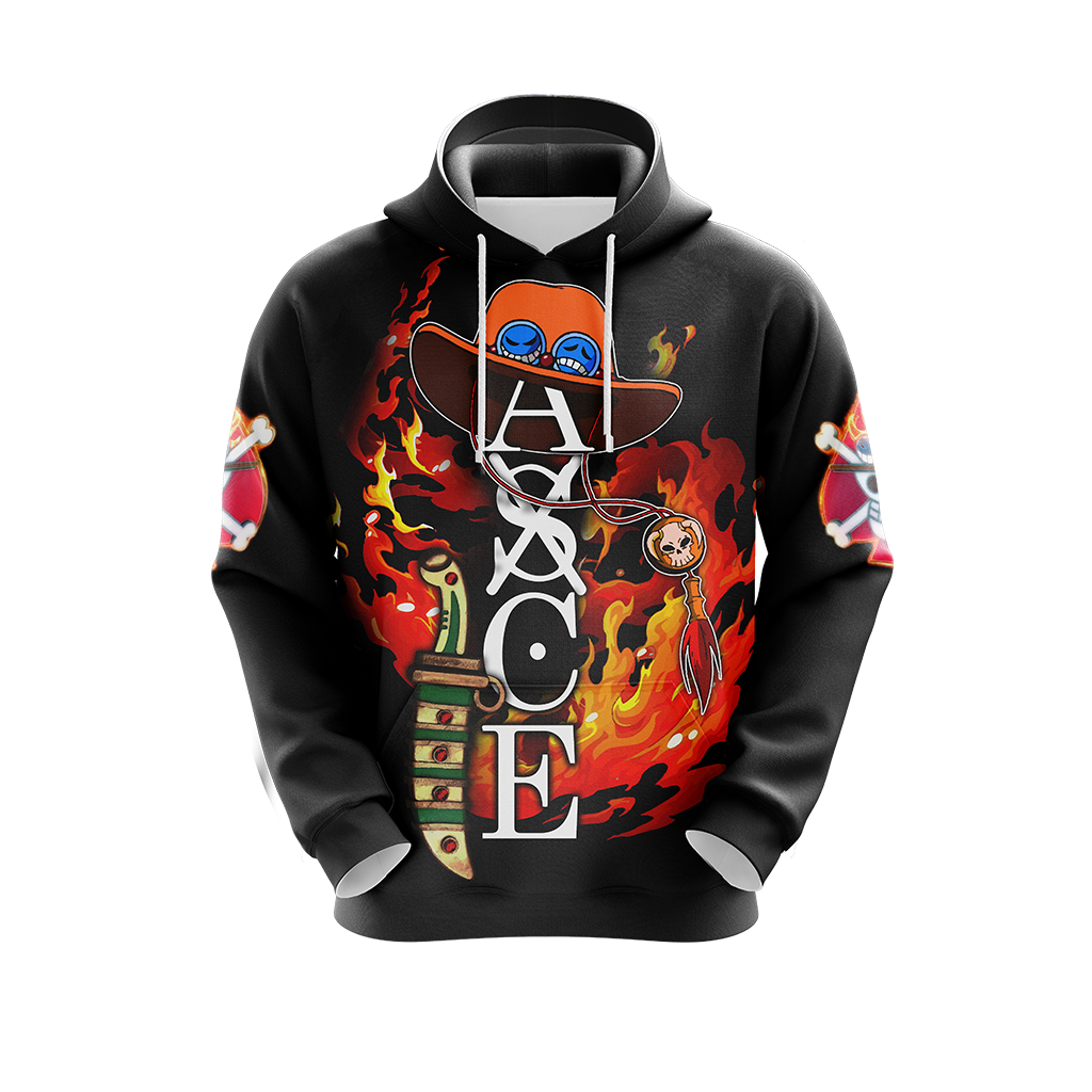One Piece Hoodie Portgas D. Ace Ace Of One Piece Fire Black Hoodie Anime Clothing Ault