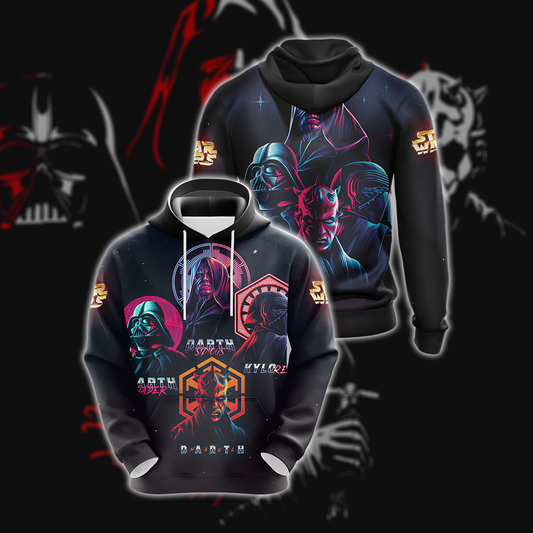 SW Hoodie SW Vilians Darth Vader Darth Sidious Kylo Ren Black Hoodie Apparel