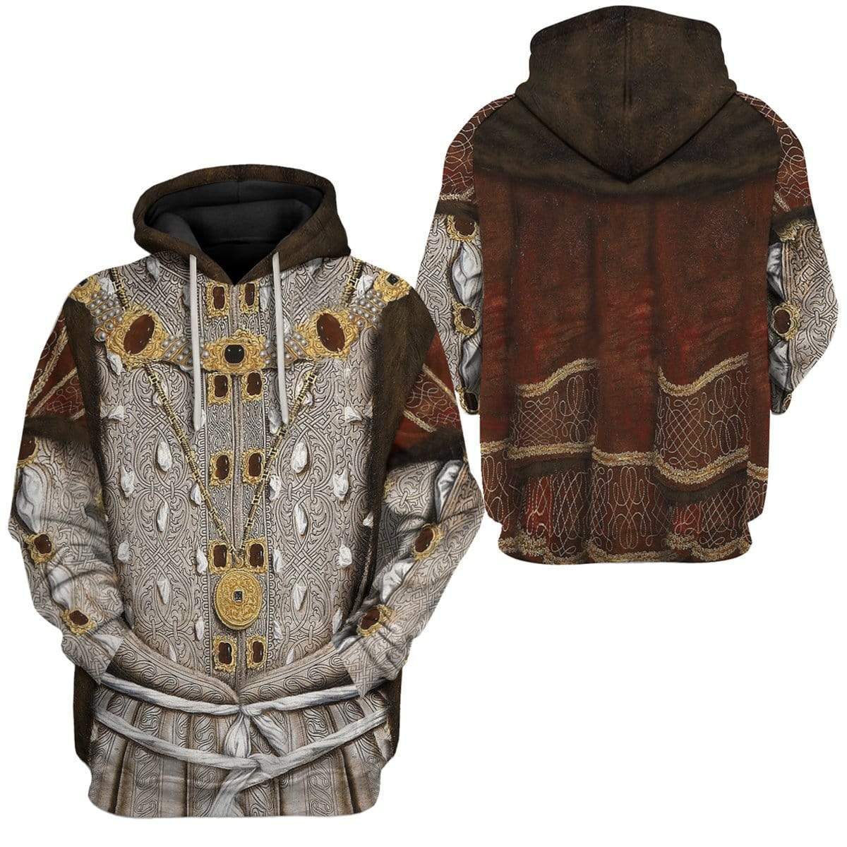 Historical Hoodie Henry VIII Of England Costume 3d T-shirt Hoodie Adult Full Size Full Print