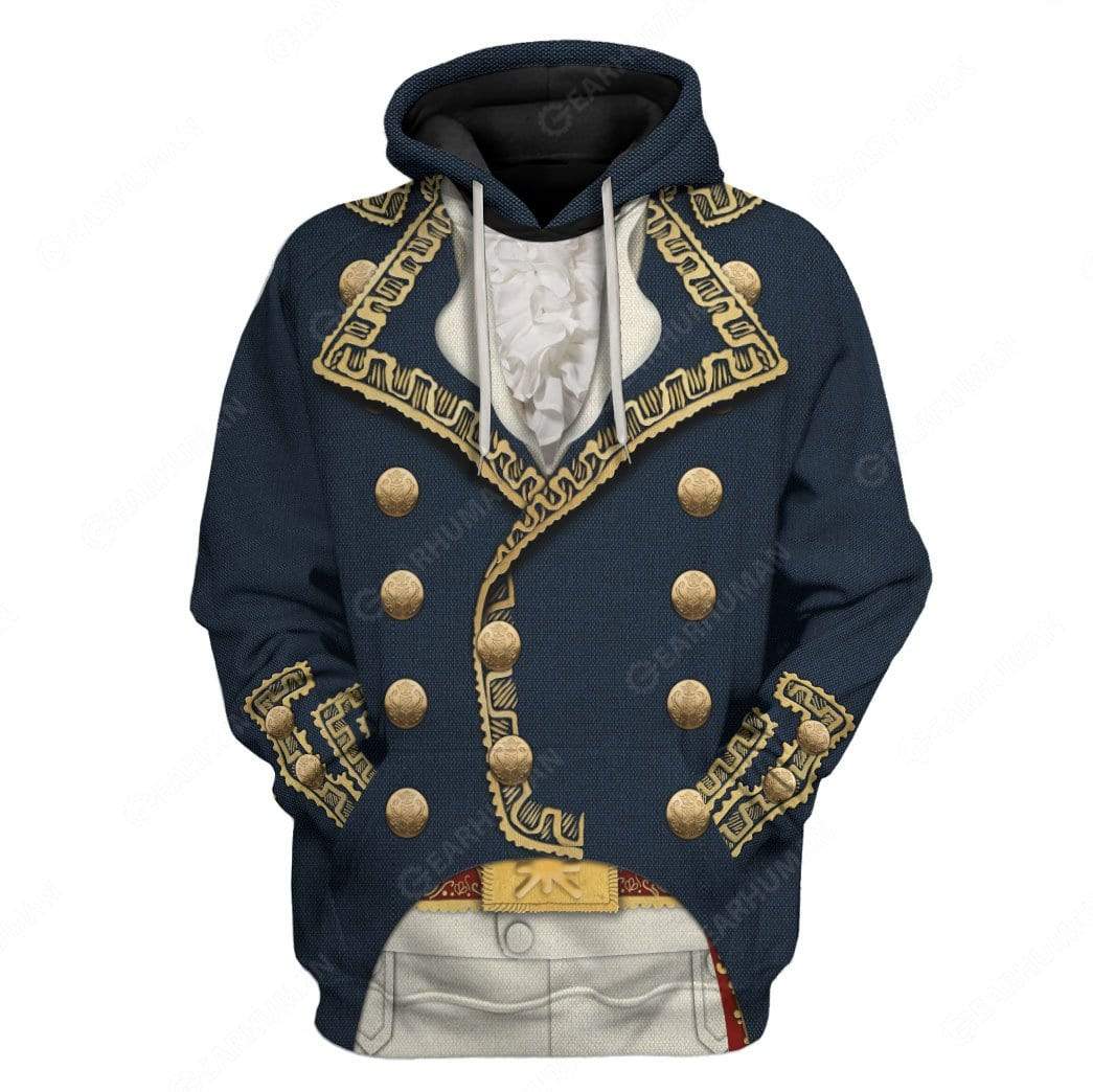 Historical T-shirt Marquis De La Fayette Costume 3d Blue T-shirt Historical Hoodie Adult Colorful Full Size