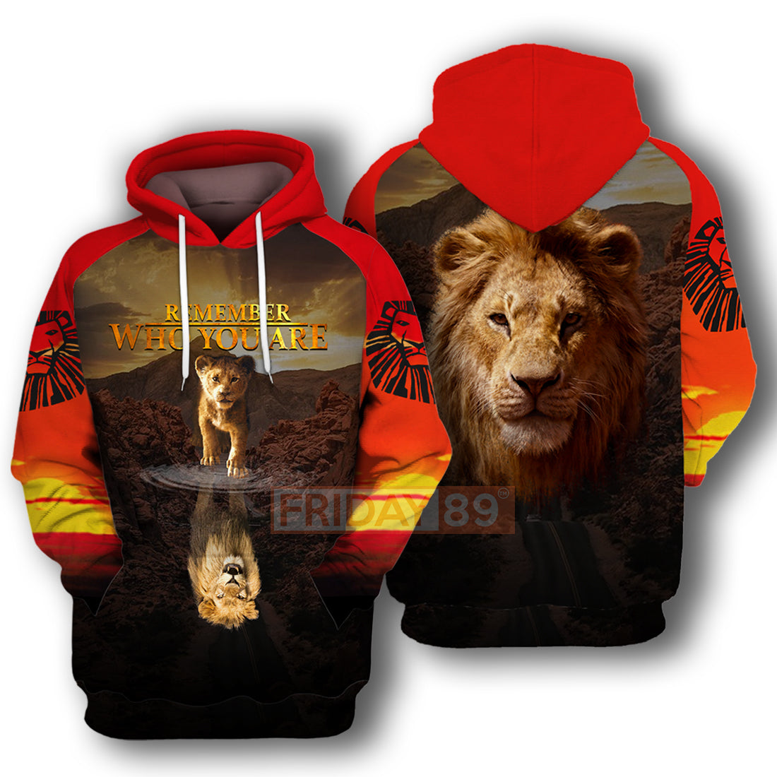 LK T-shirt Remember Who You Are Simba Lion Face 3D T-shirt Cool DN Hoodie Sweater Tank
