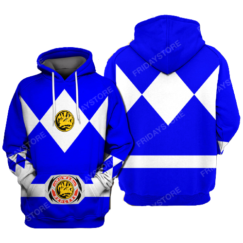 Power Ranger T-shirt Blue Power Ranger Costume T-shirt Power Ranger Hoodie