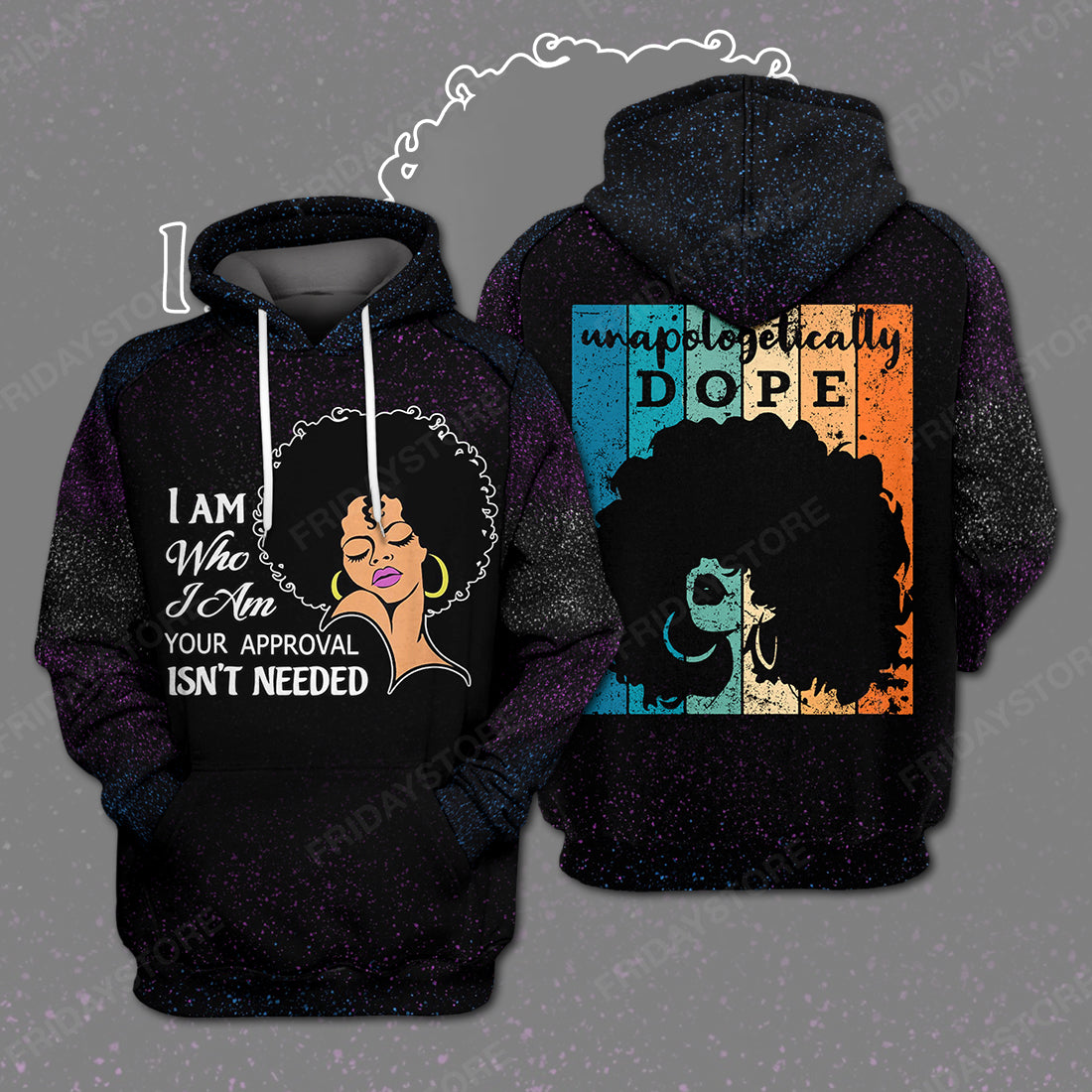 African American Black History T-shirt Black Queen Afro Unapologetically Dope T-shirt Hoodie Unisex Adult Full Print