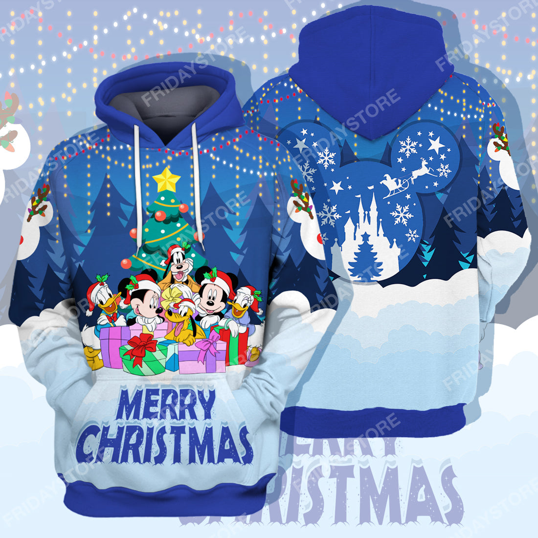 DN T-shirt Mouse And Friends Together Under Christmas Tree T-shirt High Quality DN MK Mouse Hoodie Sweater Tank