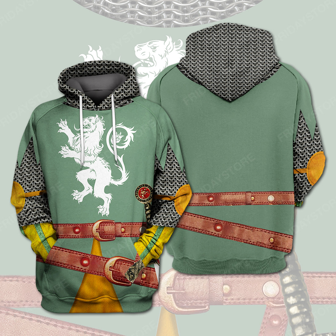 Men's Historical Hoodie Medieval Knight T-shirt Hoodie
