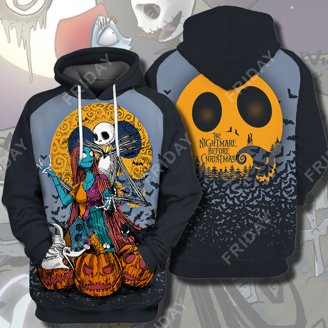 TNBC T-shirt Nightmare Couple Halloween T-shirt Awesome DN TNBC Hoodie Sweater Tank Jack skellington Hoodie Shirt