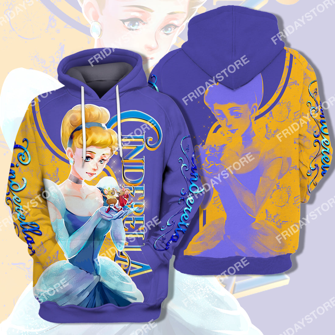DN T-shirt Cinderella Princess And Mouse Friends T-shirt Awesome DN Cinderella Hoodie Sweater Tank