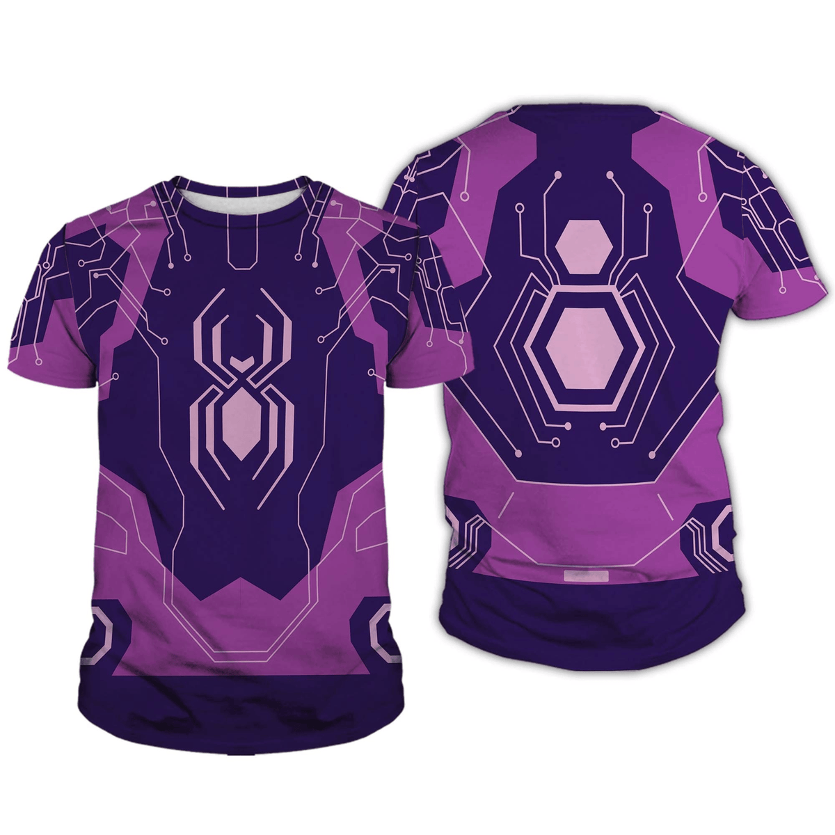 Spiderman Hoodie MV Spider Byte Suit Costume T-shirt Purple Unisex