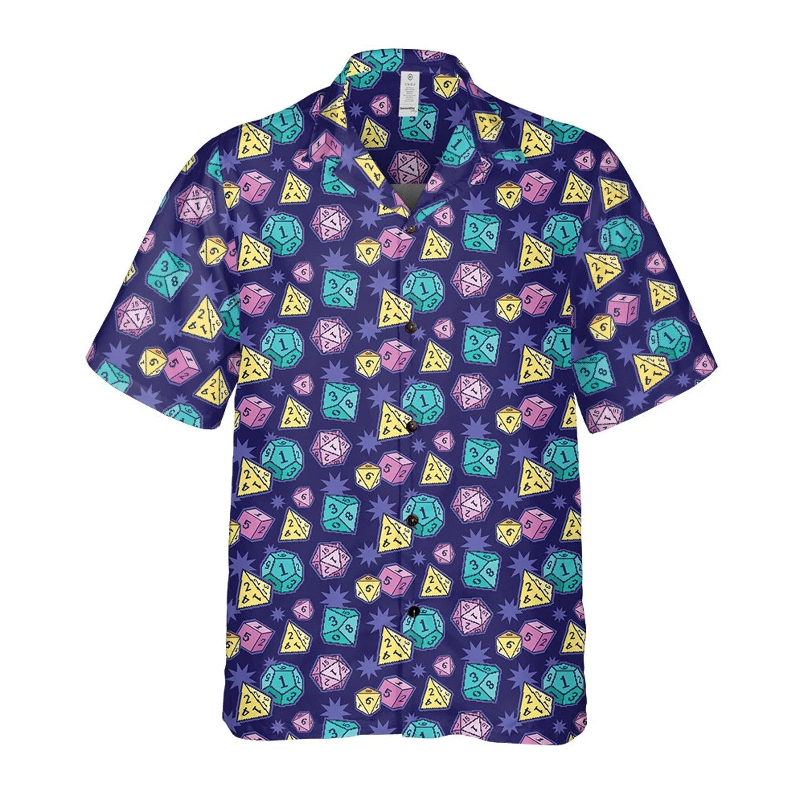 Colorful Dice Hawaiian Shirt, Fantasy RPG Gamer Aloha Shirt