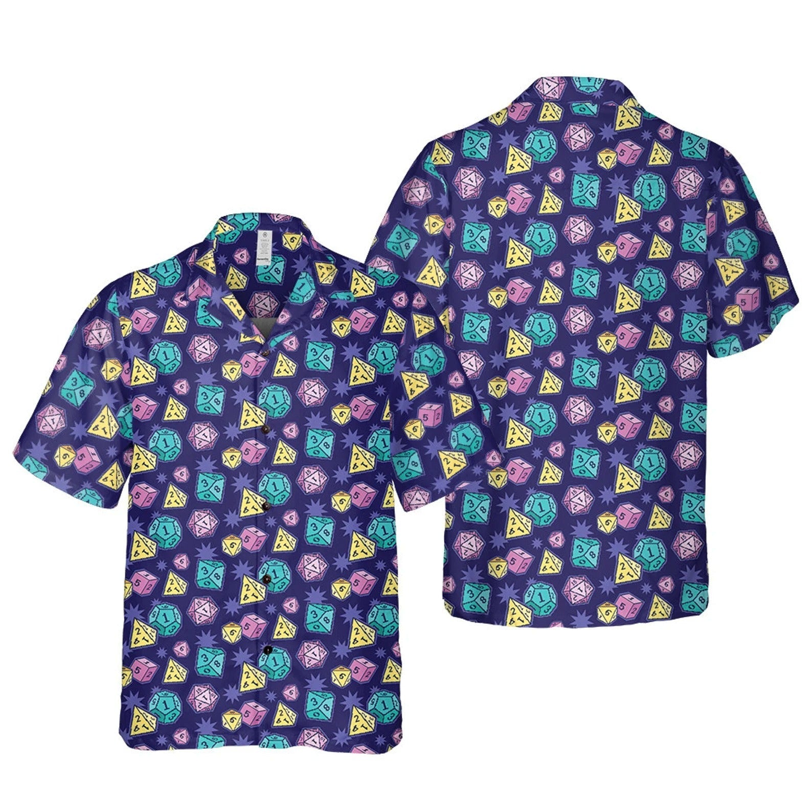 Colorful Dice Hawaiian Shirt, Fantasy RPG Gamer Aloha Shirt