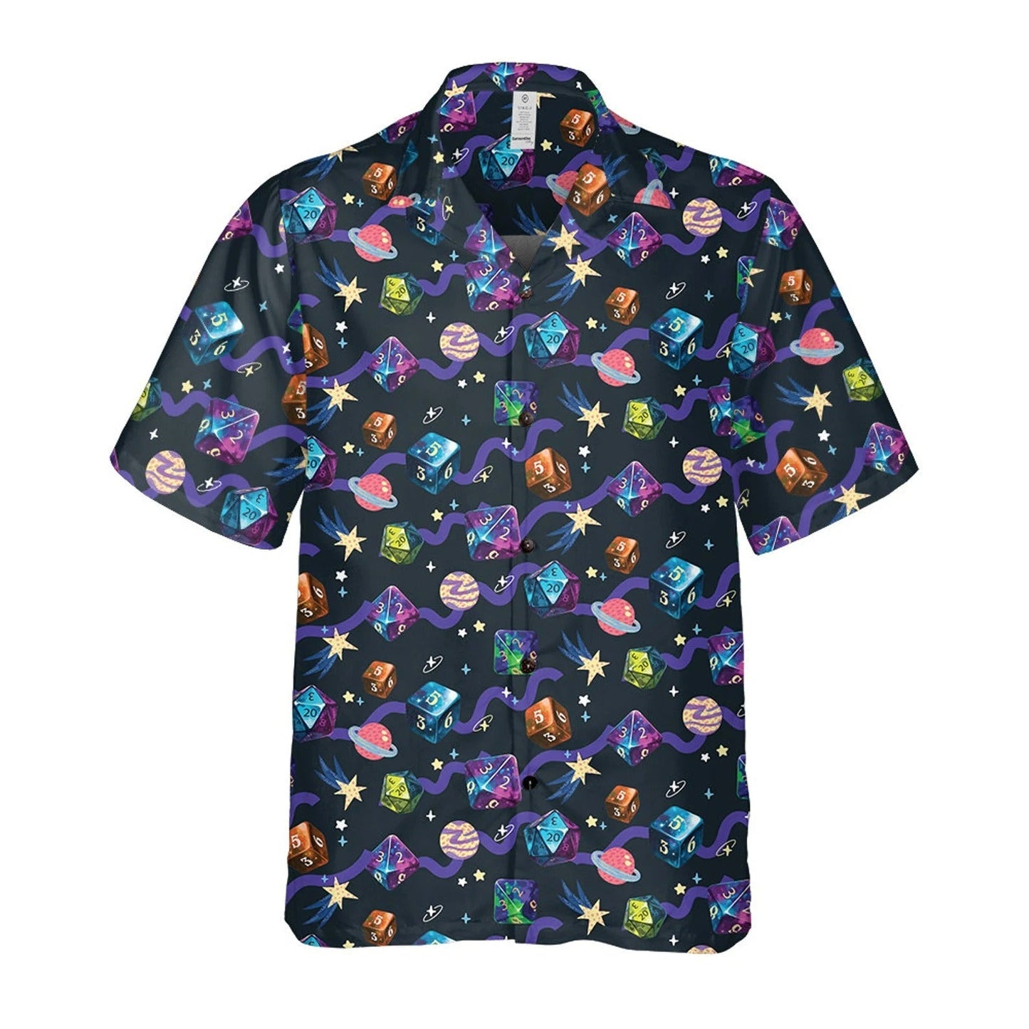 Space Dice Hawaiian Shirt, Fantasy RPG Galaxy Gamer Aloha Shirt