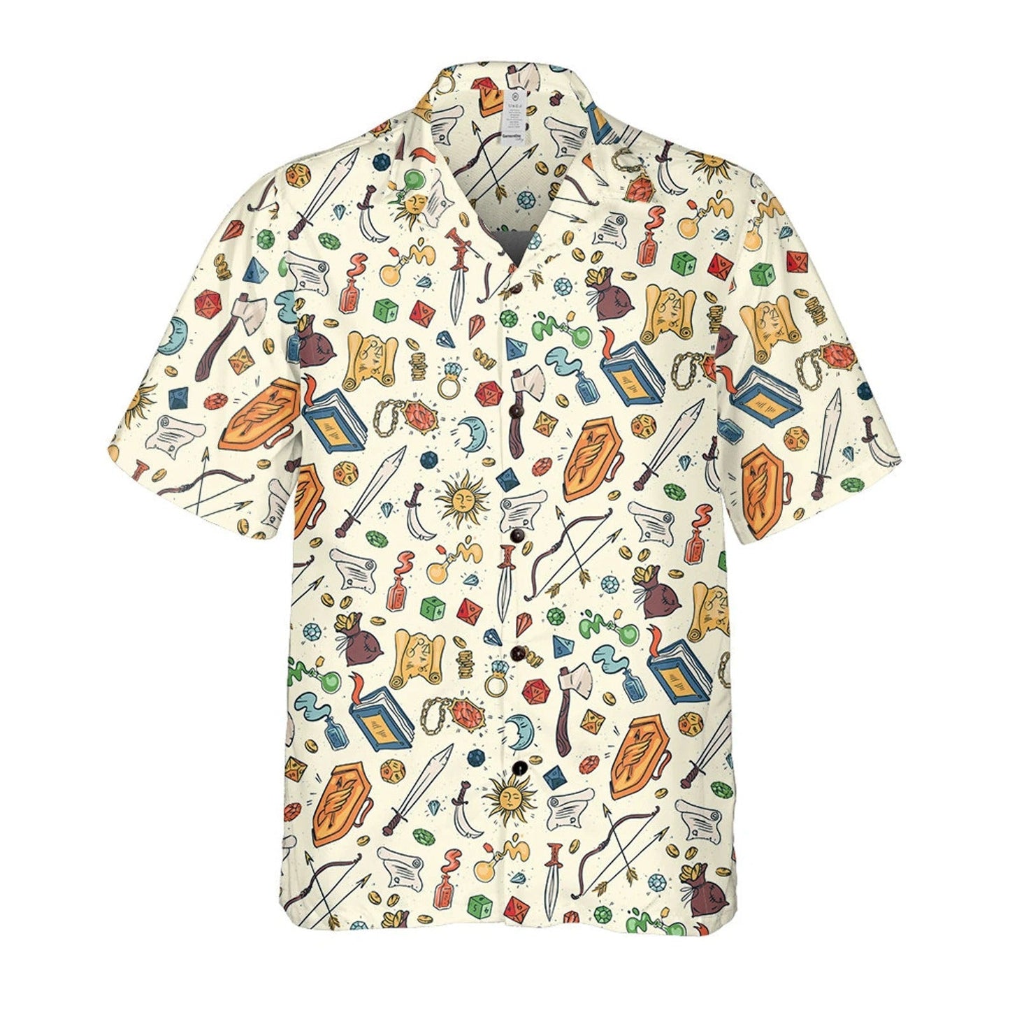 RPG Hawaiian Shirt, Dice Magic Adventure Aloha Shirt for Gamers