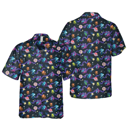 Space Dice Hawaiian Shirt, Fantasy RPG Galaxy Gamer Aloha Shirt