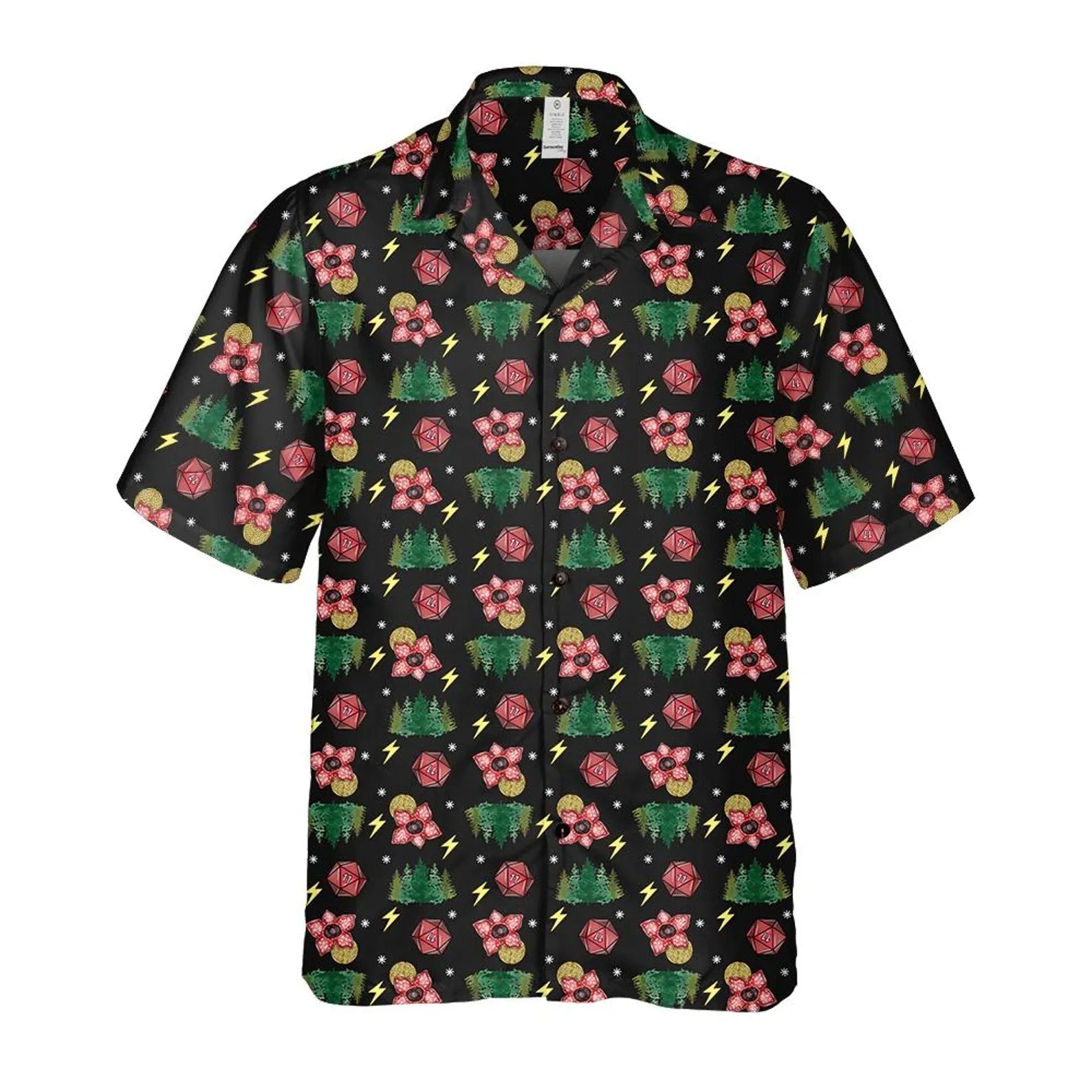 Fantasy Dice Hawaiian Shirt, Forest Magic RPG Gamer Aloha Shirt