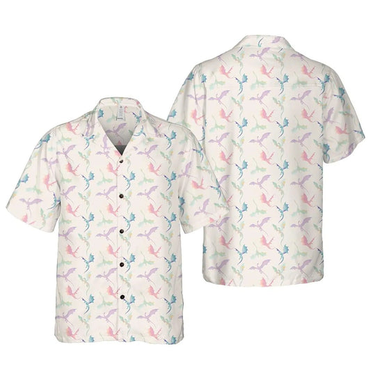 Pastel Dragon Hawaiian Shirt, Cute Fantasy Aloha Shirt for Summer