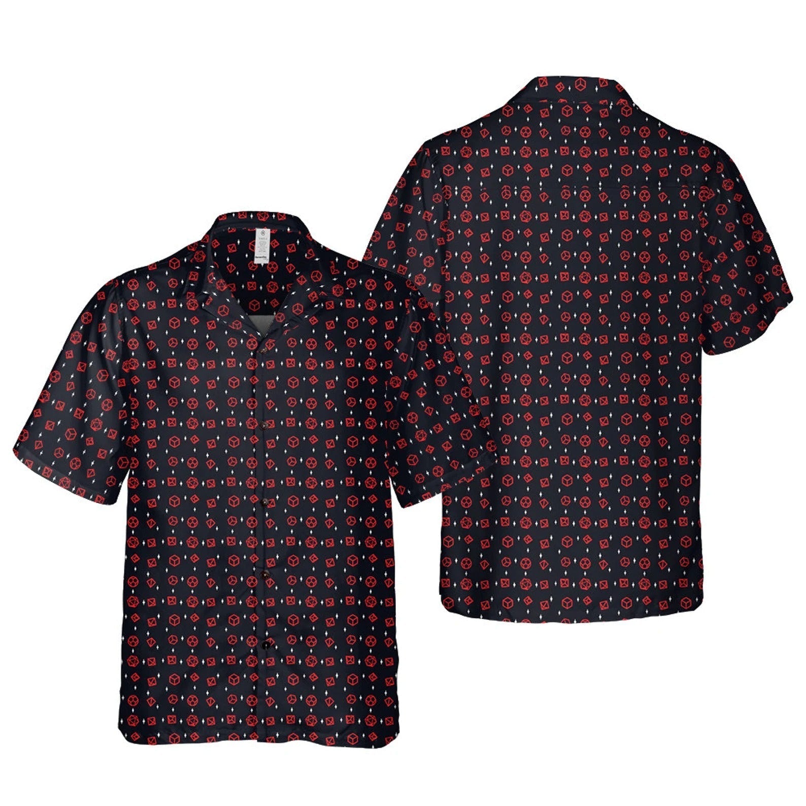 Minimal Dice Hawaiian Shirt, Fantasy RPG Gamer Aloha Shirt for Men