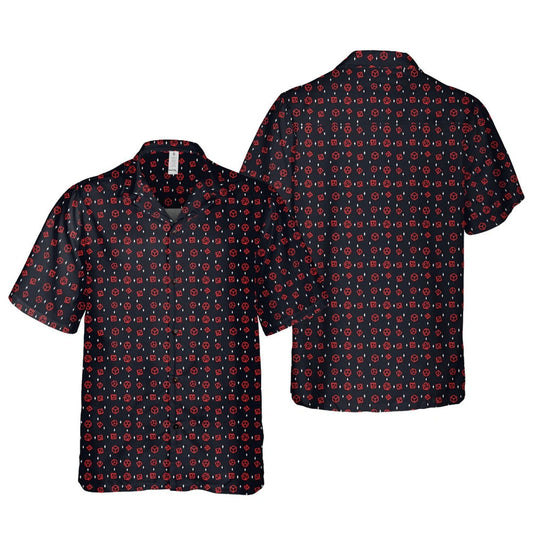 Minimal Dice Hawaiian Shirt, Fantasy RPG Gamer Aloha Shirt for Men