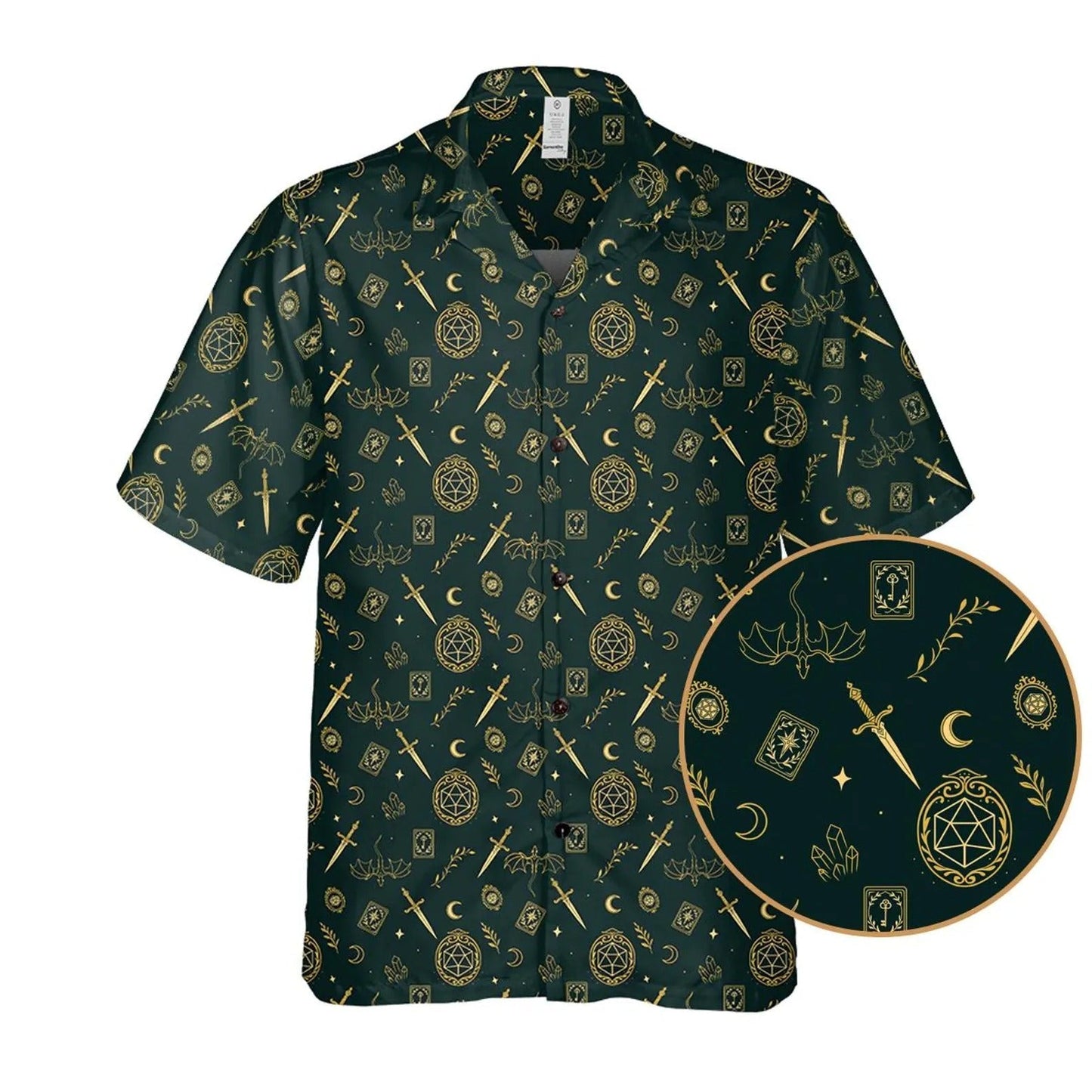 Dark Fantasy Hawaiian Shirt, Mystic Occult Aloha Shirt, Witchy Style Shirt